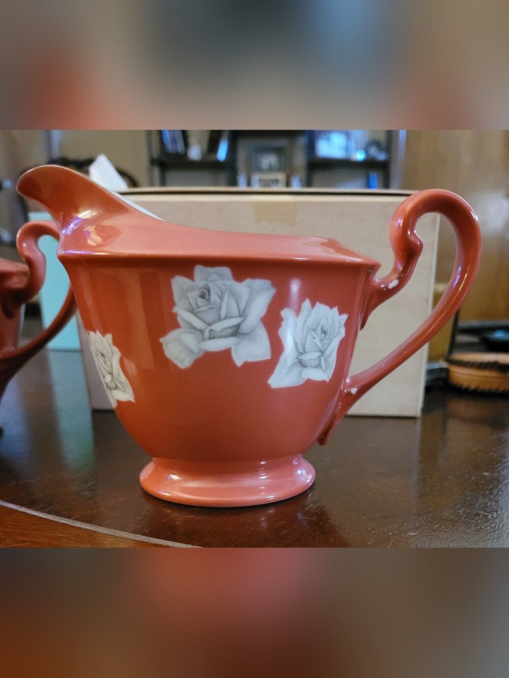 Vintage Noritake Coral Rose Creamer. 1914 - 1940